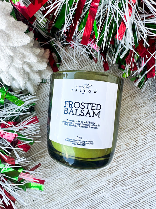 Frosted Balsam Apricot + Coconut Wax Candle