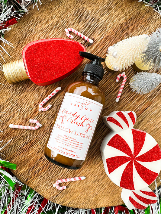 MistleGlow Holiday Collection: Candy Cane Crush Tallow Lotion