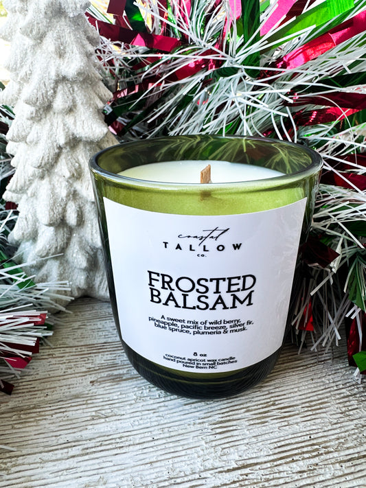 Frosted Balsam Apricot + Coconut Wax Candle